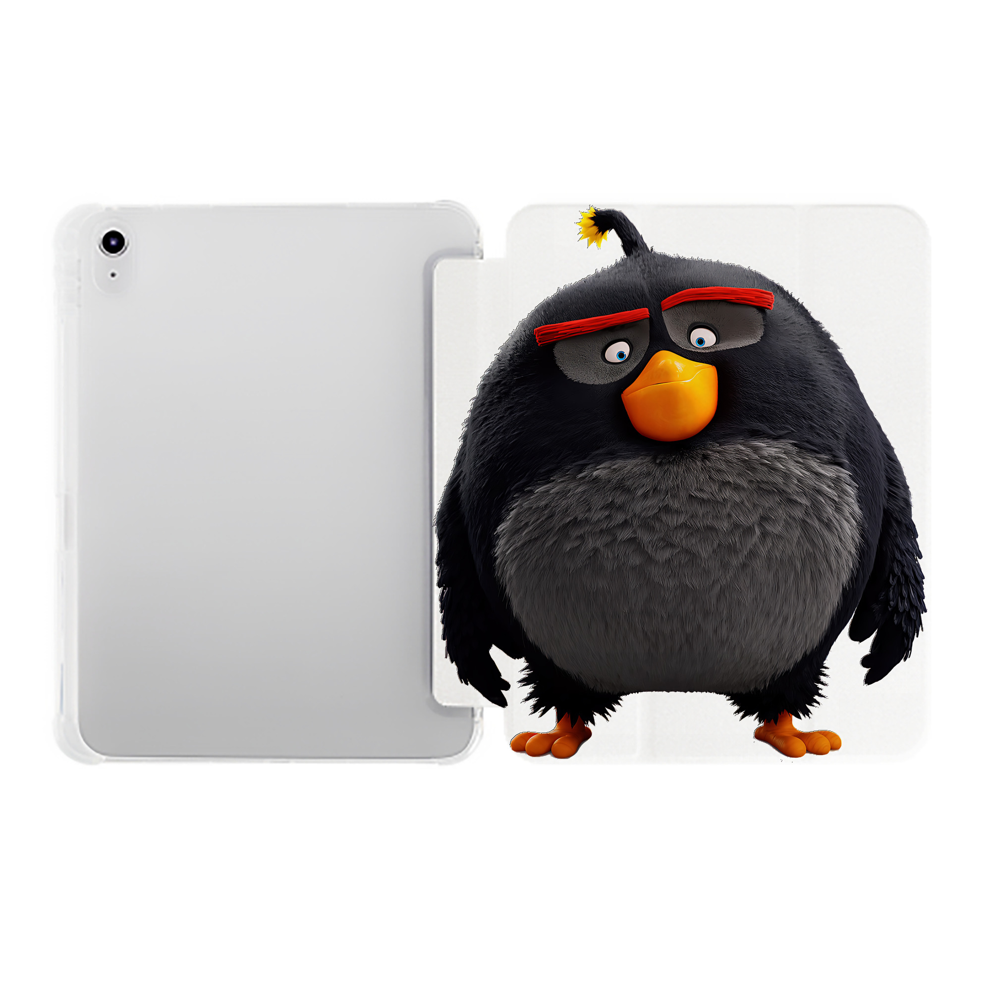 （画像用） Angry Birds アングリーバード IPad ケース ペン収納付き 三つ折りスタンド PUレザー×シリコン 対応機種9.5/10.5/10.9インチ